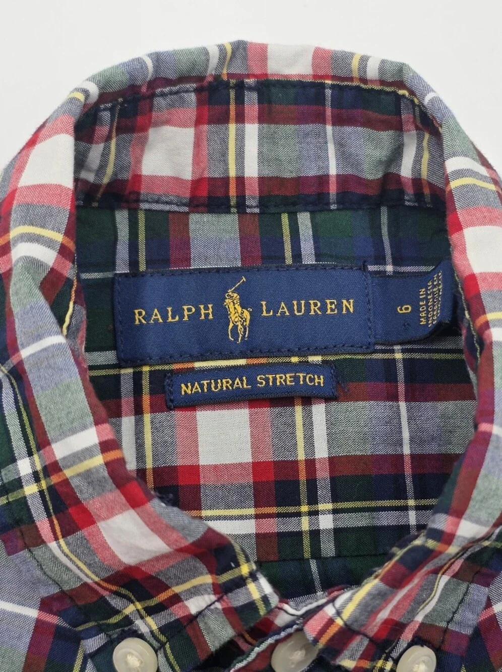 Ralph Lauren boys' winter plaid button down shirt size 6